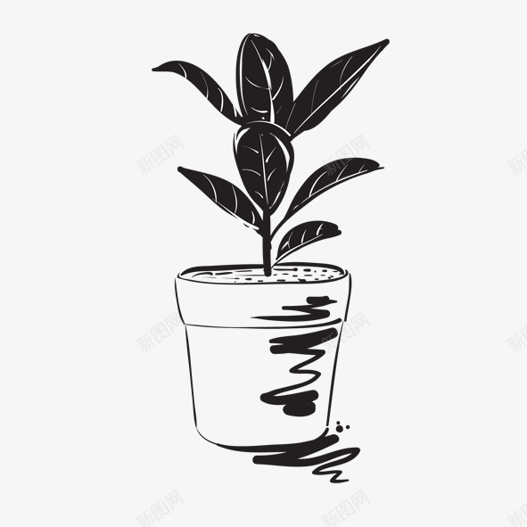 卡通手绘花盆png免抠素材_新图网 https://ixintu.com 卡通 平面设计 手绘 花盆 装饰