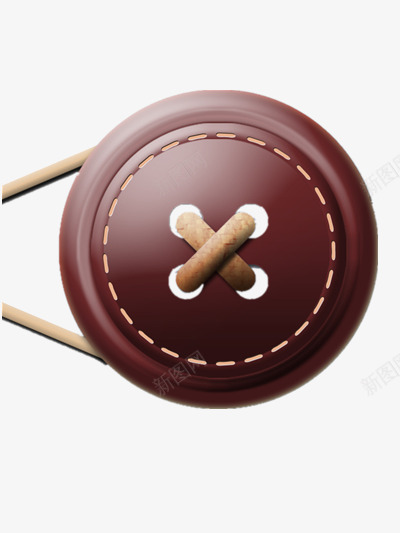 棕色极简纽扣png免抠素材_新图网 https://ixintu.com 极简 棕色 纽扣