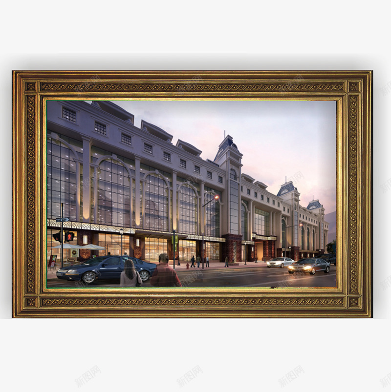 墙挂风景图psd免抠素材_新图网 https://ixintu.com 房产 镜框 风景