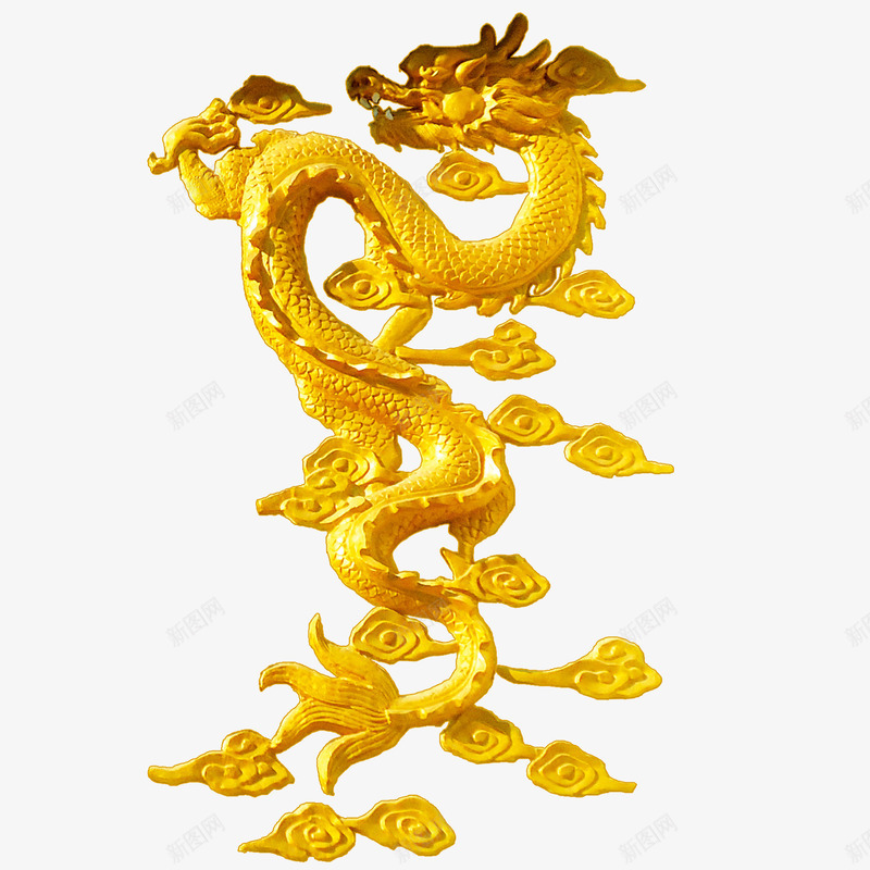 金黄色的龙psd免抠素材_新图网 https://ixintu.com 中国风 盘旋 金黄色 金黄色龙抬头龙图案 龙