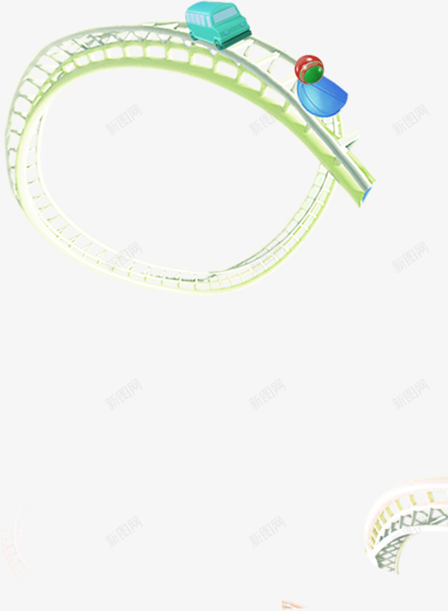 卡通火车轨道png免抠素材_新图网 https://ixintu.com Q版小火车 卡通火车轨道 卡通轨道 弯曲轨道 过山车