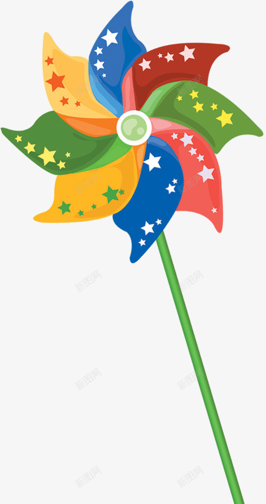 儿童节彩色星星风车png免抠素材_新图网 https://ixintu.com 儿童节 彩色 星星 风车