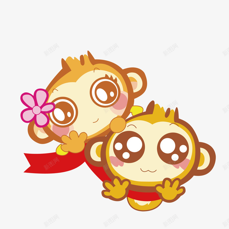 手绘卡通两只大眼睛猴子png免抠素材_新图网 https://ixintu.com 两只大眼睛 卡通 手绘 手绘卡通两只大眼睛猴子 猴子