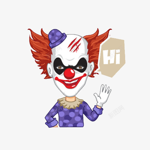 恐怖小丑png免抠素材_新图网 https://ixintu.com 小丑 扁平化 插画 马戏团