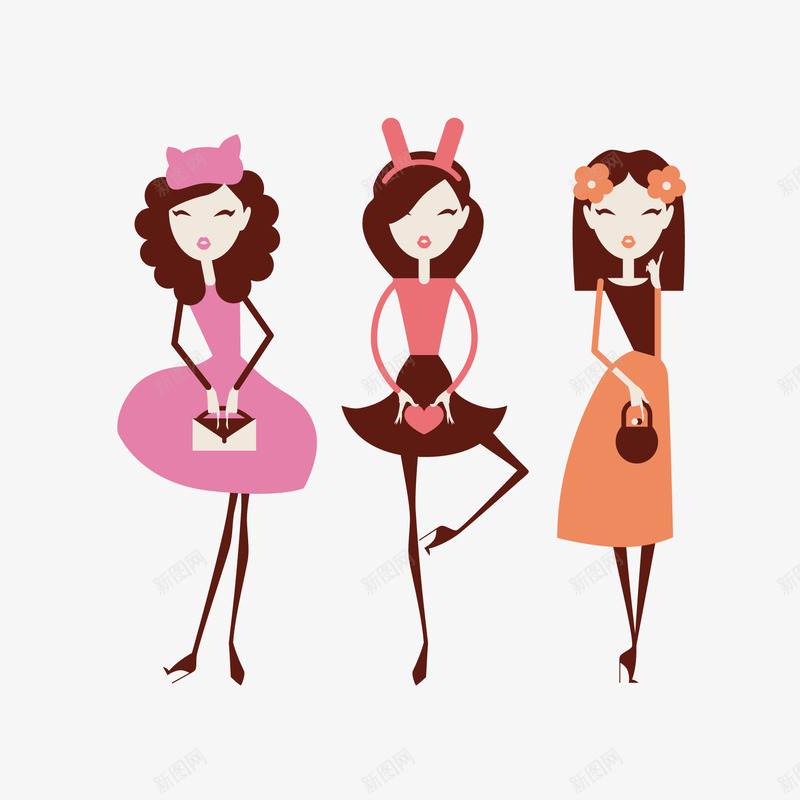 闺蜜的美好时光矢量图ai免抠素材_新图网 https://ixintu.com 朋友 美女 闺蜜 矢量图
