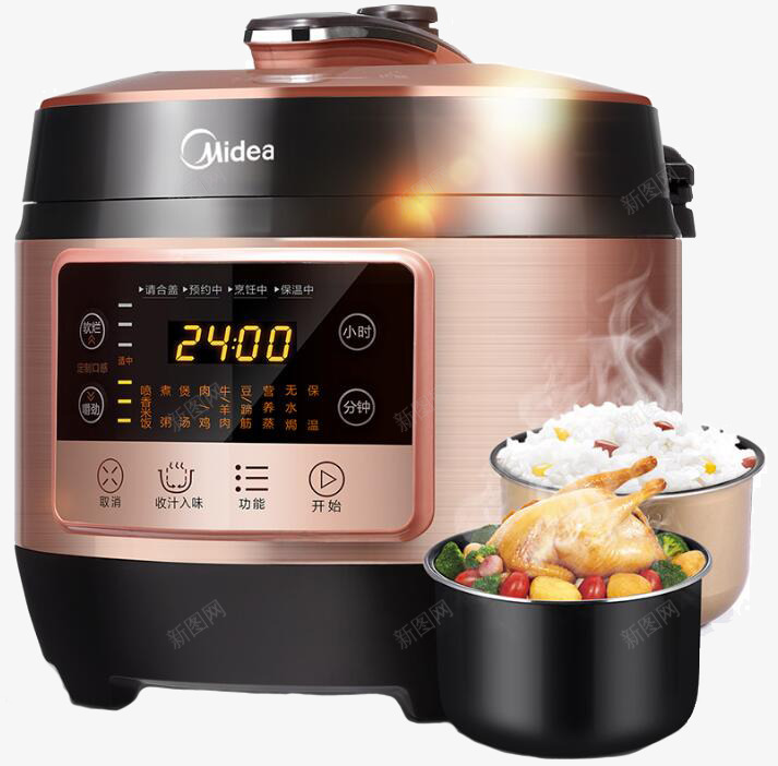 美的MYQC50B9电压力锅png免抠素材_新图网 https://ixintu.com 双胆 家用 智能