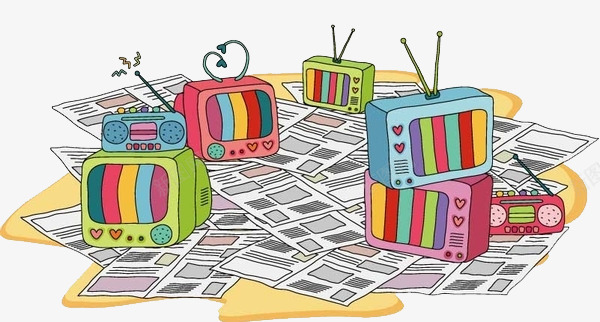 卡通图示png免抠素材_新图网 https://ixintu.com 家用电器 报纸 收音机 新闻