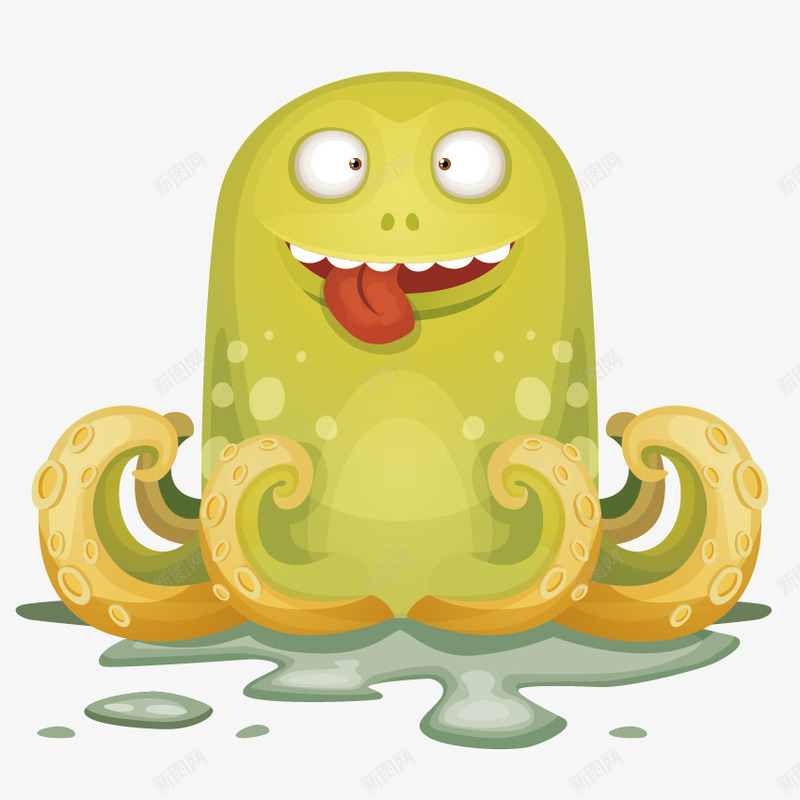 卡通动物怪兽章鱼png免抠素材_新图网 https://ixintu.com 卡通人物 可爱怪兽 章鱼
