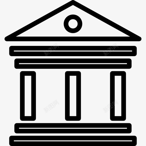 古色古香的典雅建筑与柱图标png_新图网 https://ixintu.com 优雅 博物馆 古董 古迹 大 建筑 旧货 柱