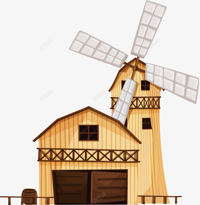 风车小屋png免抠素材_新图网 https://ixintu.com 小屋 漂亮 美丽 风车