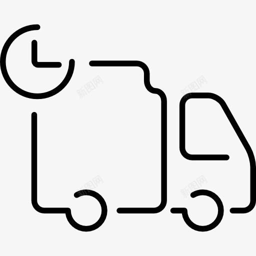 物流配送超薄运输图标png_新图网 https://ixintu.com 交货 卡车 时间 概述 物流 超薄 车辆 轮廓 运输