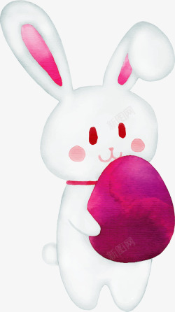 玫红彩蛋可爱兔子矢量图素材
