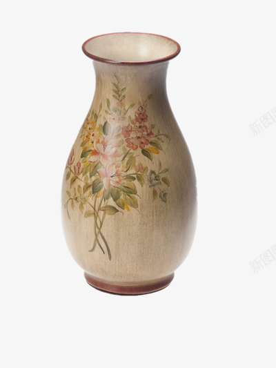 棕色陶瓷花瓶png免抠素材_新图网 https://ixintu.com 室内装饰品 插花 摆件