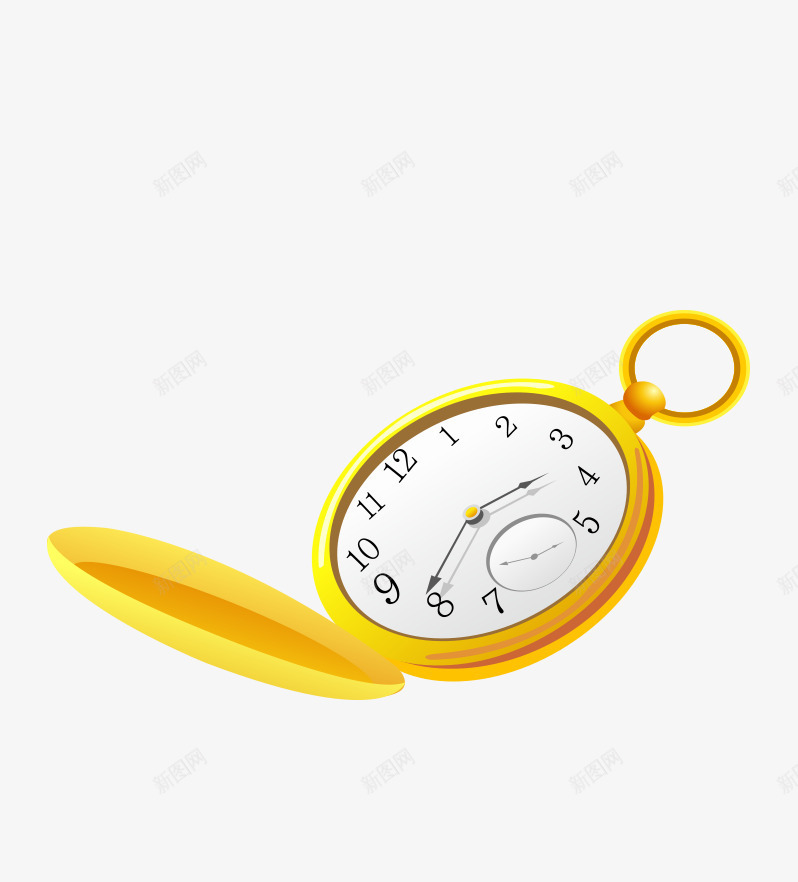 金色怀表png免抠素材_新图网 https://ixintu.com 卡通 古典怀表 怀表 时间 金色