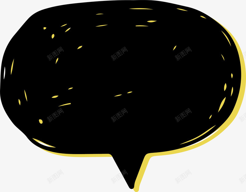 黑色对话气泡png免抠素材_新图网 https://ixintu.com 对话框 气泡框 矢量素材 黑色气泡