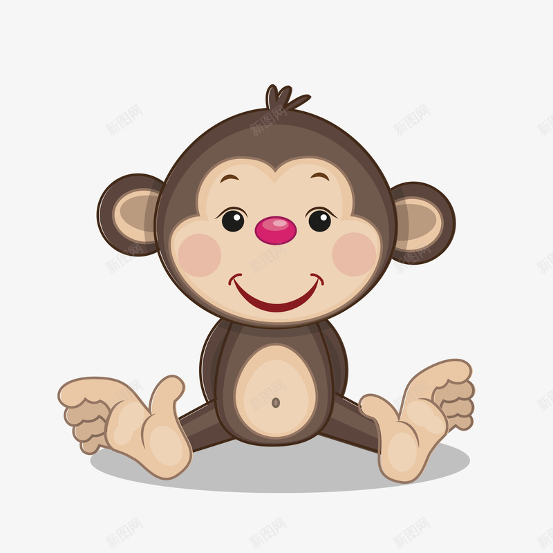 坐着的卡通小猴子png免抠素材_新图网 https://ixintu.com 动物 卡通猴子 可爱猴子 小猴子 棕色猴子 水彩 猴子