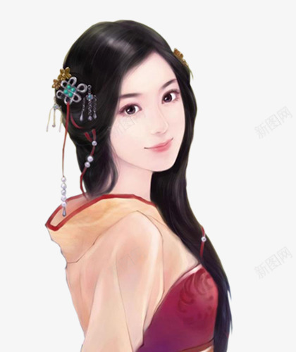 手绘优雅古典美女png免抠素材_新图网 https://ixintu.com 优雅 古典 美女
