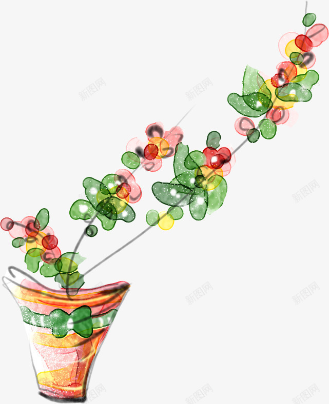 卡通手绘花盆png免抠素材_新图网 https://ixintu.com 卡通手绘花朵 卡通手绘花盆