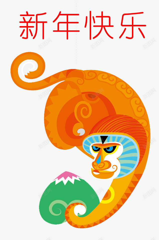 猴年图案图标png_新图网 https://ixintu.com 2016 喜庆 新年 猴 猴子 猴年 金色