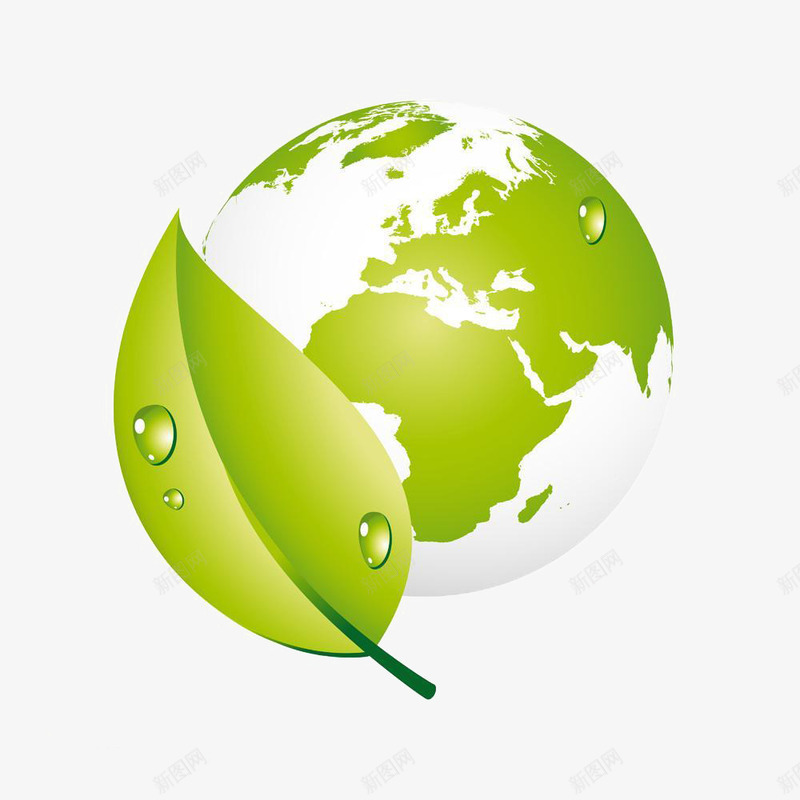 地球生态环境png免抠素材_新图网 https://ixintu.com 地球 生态 绿叶 装饰