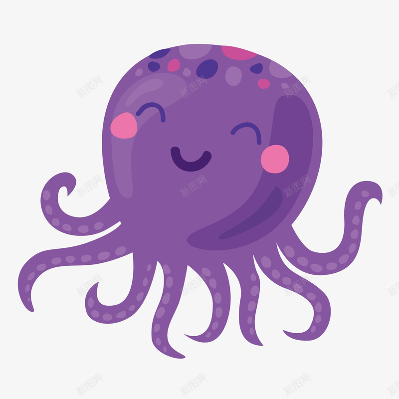 紫色章鱼png免抠素材_新图网 https://ixintu.com 八爪鱼免费png下载 卡通章鱼 可爱卡通八爪鱼矢量图 可爱章鱼