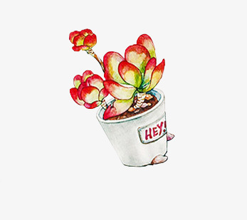 卡通花盆红色花朵png免抠素材_新图网 https://ixintu.com 卡通 红色 花朵 花盆