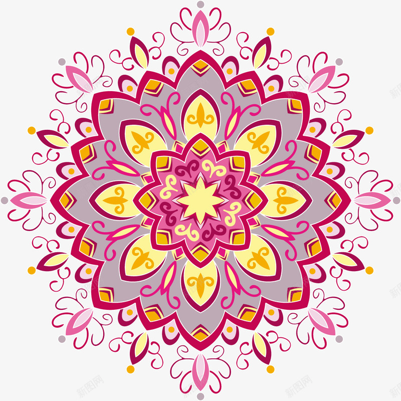 红色华丽花朵花纹矢量图ai免抠素材_新图网 https://ixintu.com 红色花纹 花朵 花纹 花纹矢量 矢量图