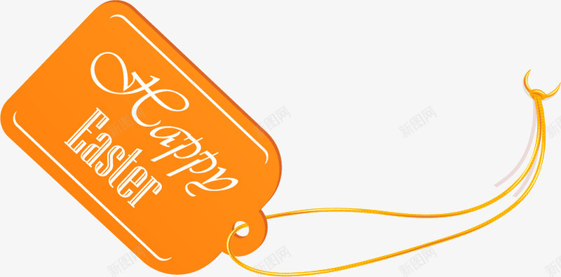 卡通黄色吊牌png免抠素材_新图网 https://ixintu.com easter 卡通 吊牌 线条 英文字母 黄色