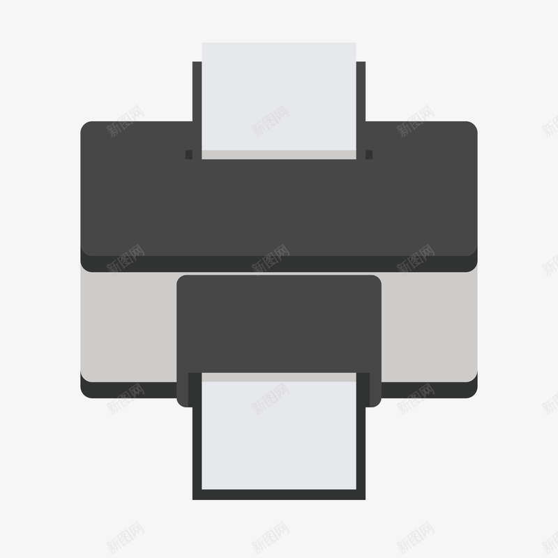 灰色打印机矢量图ai免抠素材_新图网 https://ixintu.com 光泽 商务 扁平化 打印 打印机 灰色 白纸 科技 矢量图