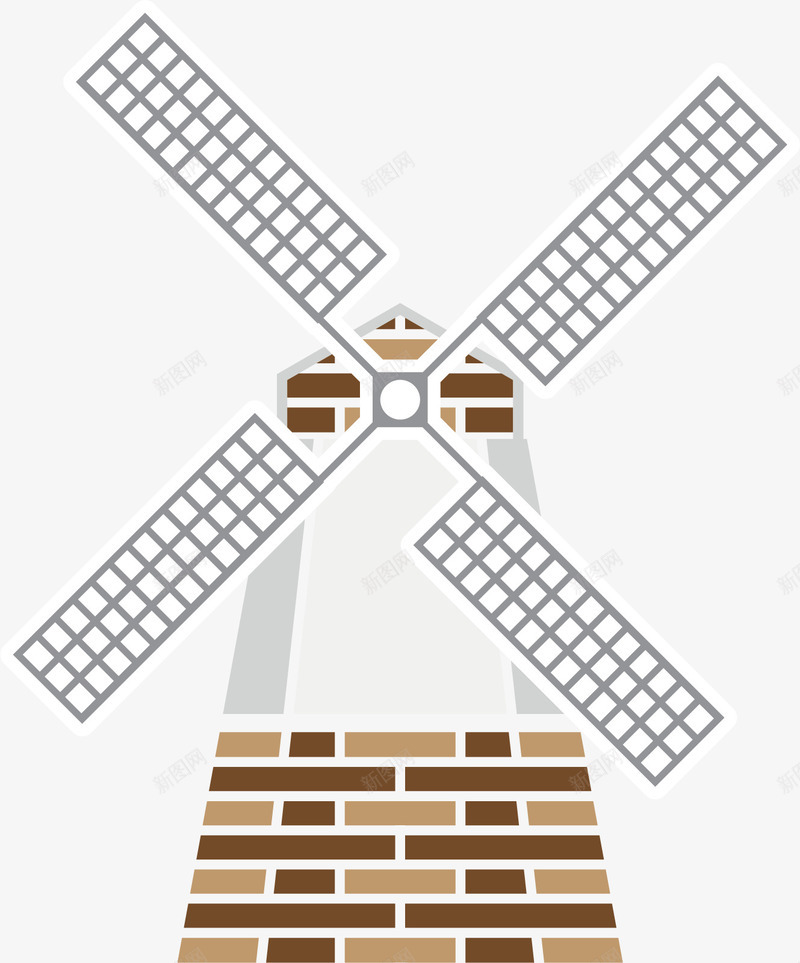 扁平化风车矢量图ai免抠素材_新图网 https://ixintu.com 扁平化 风车 矢量图