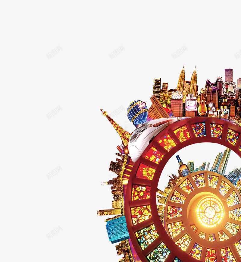 城市高楼动车png免抠素材_新图网 https://ixintu.com 动车 城市 海报 高楼