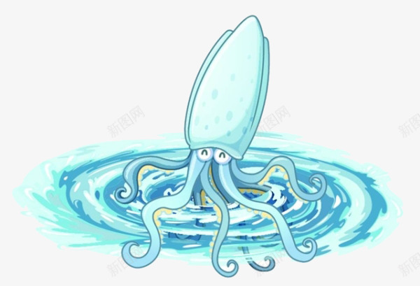 卡通水里的章鱼png免抠素材_新图网 https://ixintu.com 免扣章鱼 卡通 水里的 章鱼