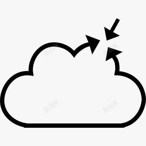 云有一个箭头指向图标png_新图网 https://ixintu.com 接口 方向 符号 箭头 象征 轮廓