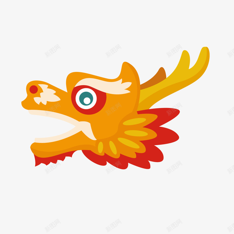 彩色光泽质感龙头元素矢量图ai免抠素材_新图网 https://ixintu.com 光泽 卡通插画 小角 彩色 眉毛 眼睛 观察 质感 矢量图