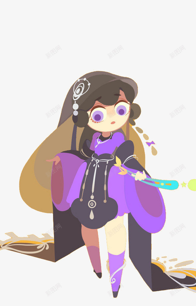 卡通公主png免抠素材_新图网 https://ixintu.com 公主 卡通 小女孩 漫画 裙子