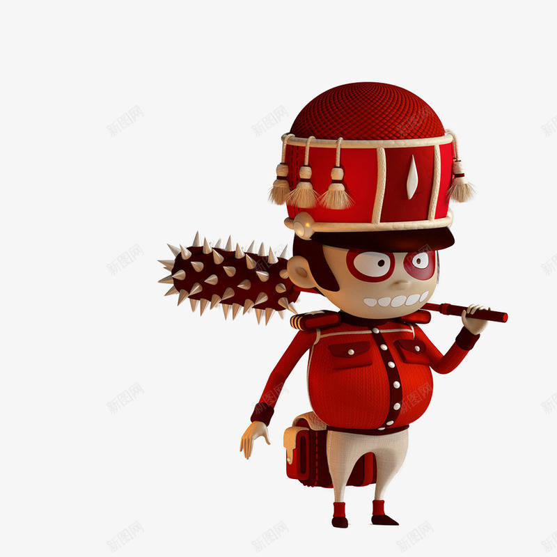 卡通红色琅琊棒士兵小摆件png免抠素材_新图网 https://ixintu.com 卡通 士兵 小摆件 琅琊棒 红色