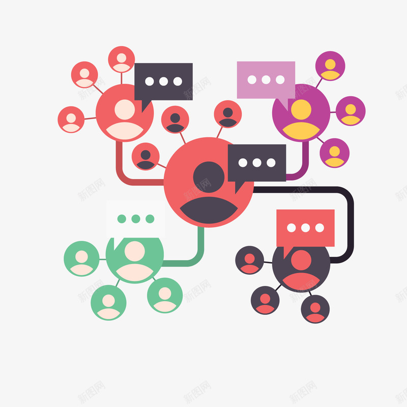 PPT社交png免抠素材_新图网 https://ixintu.com PPT 对话框 社交 通讯元素