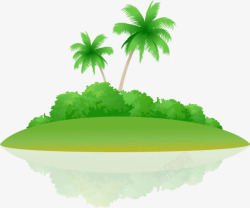 绿色海边椰子树素材