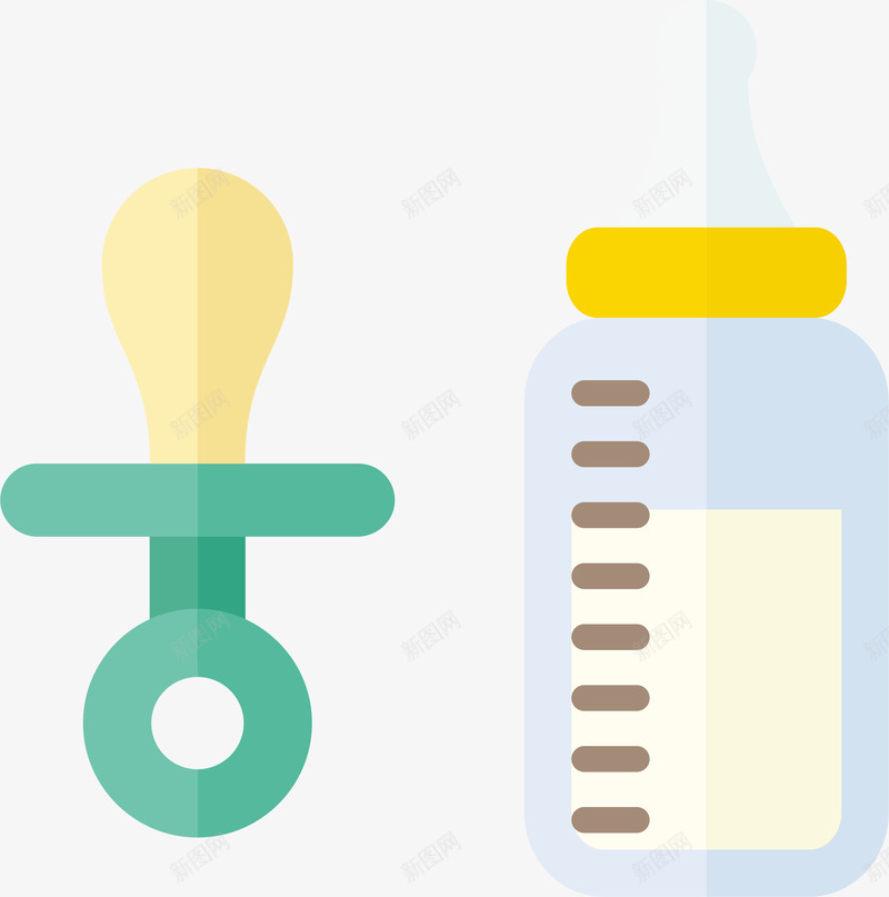 奶瓶和奶嘴png免抠素材_新图网 https://ixintu.com 奶嘴 奶瓶 手绘