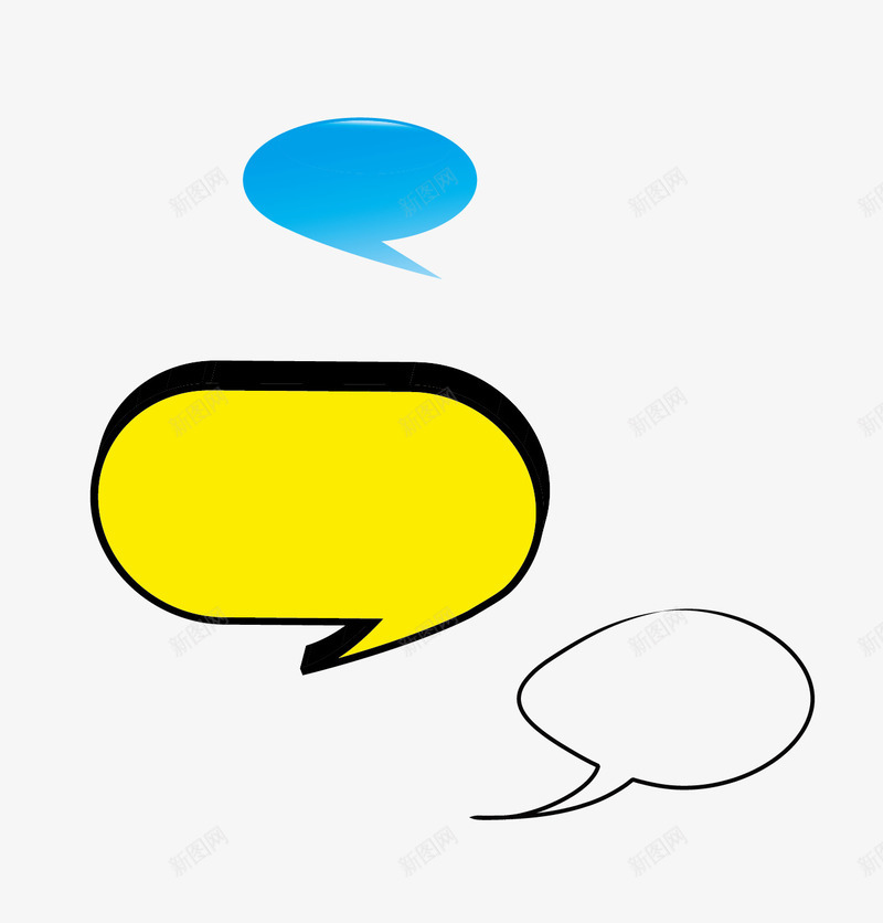 立体黄色对话框对话气泡矢量图eps免抠素材_新图网 https://ixintu.com 创意 对话框 对话气泡 游戏对话框 立体 设计 黄色 矢量图