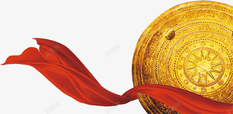 金色雕刻摆件丝带png免抠素材_新图网 https://ixintu.com 丝带 摆件 金色 雕刻