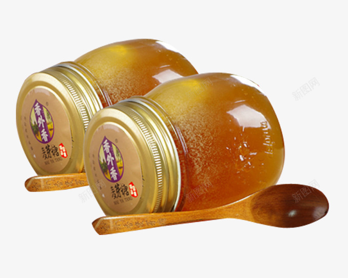 两罐麦芽糖糖浆png免抠素材_新图网 https://ixintu.com 传统食品 手工制作 木勺 麦芽糖