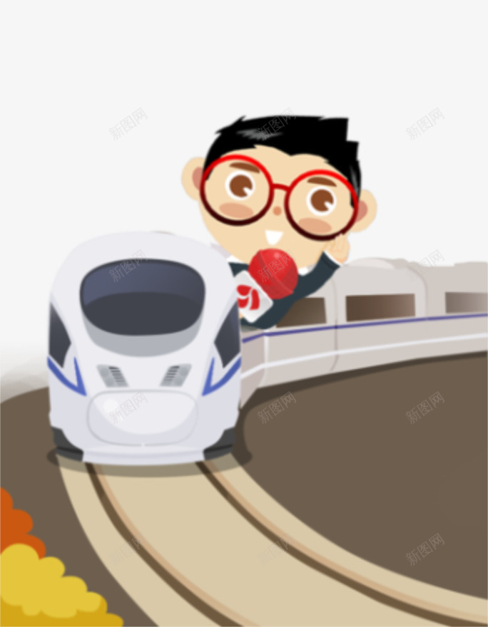 开火车的男孩png免抠素材_新图网 https://ixintu.com 人物 动漫 卡通 男孩