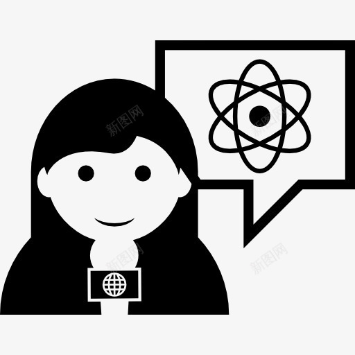 女记者谈论科学新闻图标png_新图网 https://ixintu.com 人 报纸 新闻 新闻记者 科学
