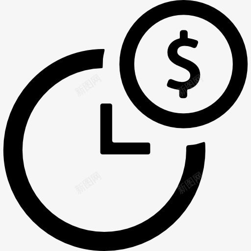 时间就是金钱图标png_新图网 https://ixintu.com 事业 挂钟 时钟 时间 硬币 美元符号 金钱