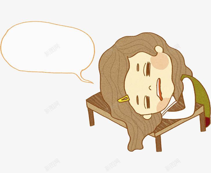 睡觉的女孩png免抠素材_新图网 https://ixintu.com 上课 卡通 女孩 对话框 手绘 流口水 熟睡少女 睡觉 瞌睡 馋嘴表情图