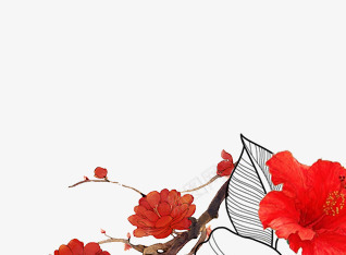 手绘红色花朵娇艳绽放png免抠素材_新图网 https://ixintu.com 娇艳 红色 绽放 花朵