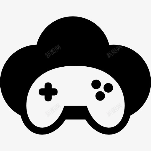 游戏手柄的云图标png_新图网 https://ixintu.com 云 在线视频游戏 游戏手柄 游戏控制器 界面