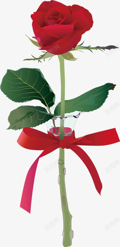 红色带刺玫瑰七夕png免抠素材_新图网 https://ixintu.com 七夕 带刺 玫瑰 红色