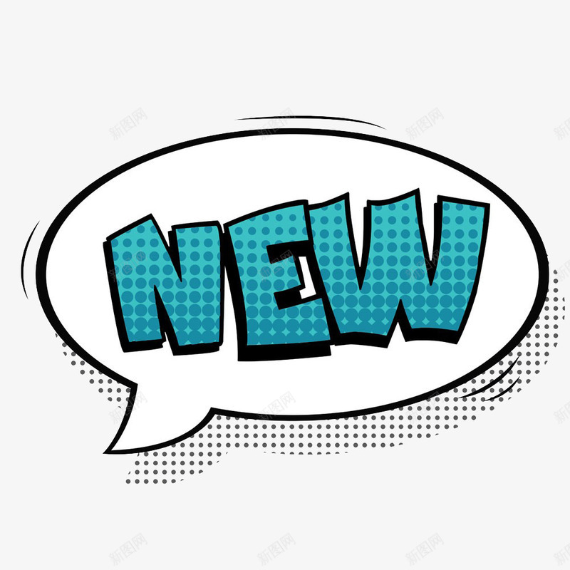 NEW艺术字图标png_新图网 https://ixintu.com 对话框 手绘 新的 标记 背景 艺术字